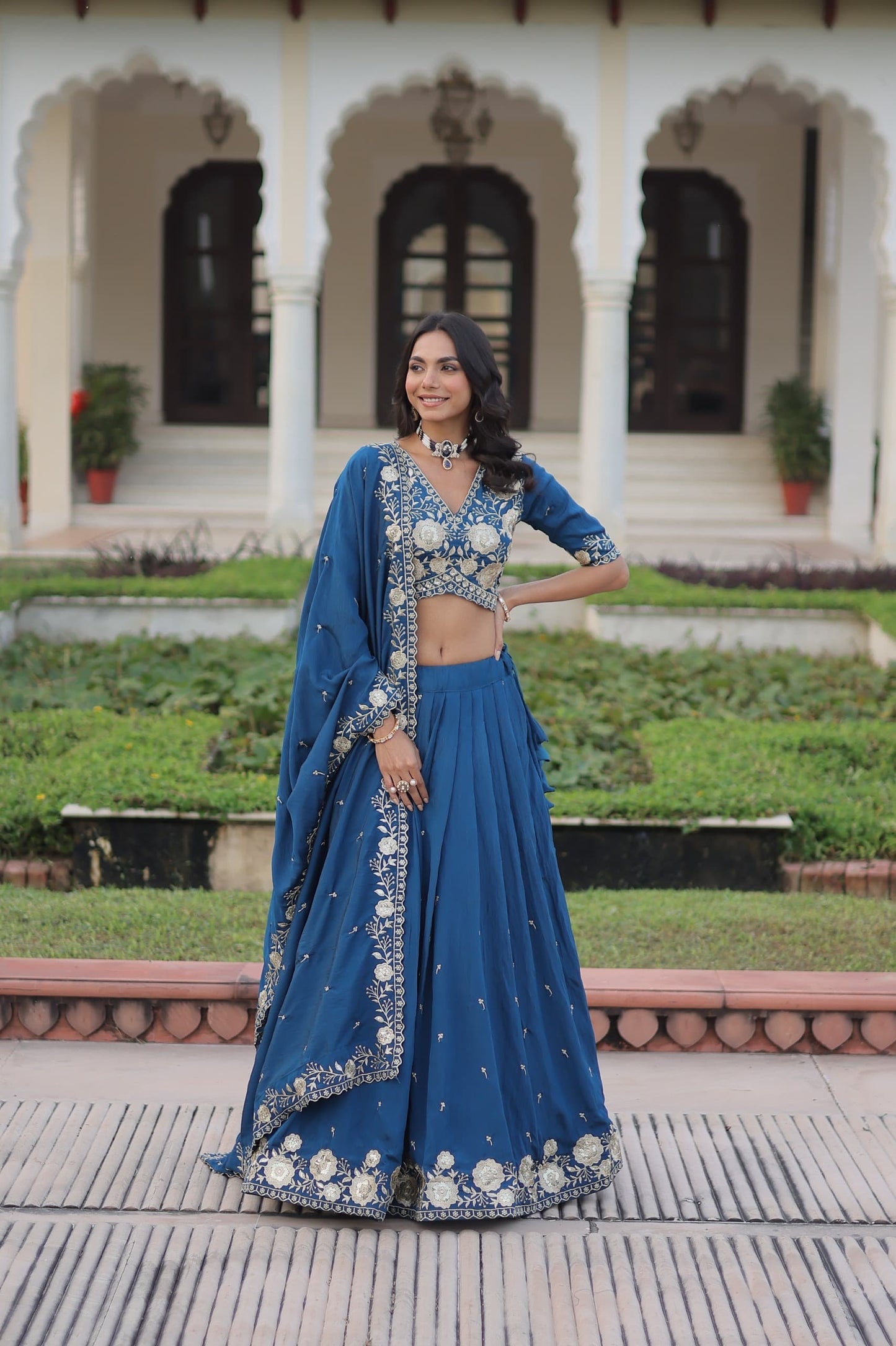 Lehenga Choli Set : Blue