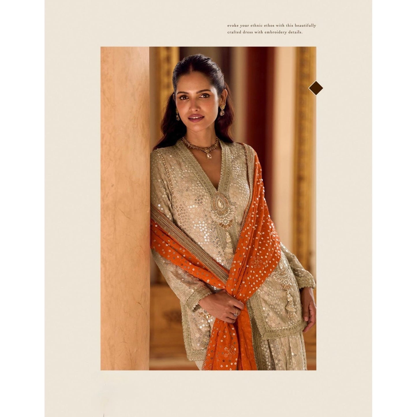 Swarowski Embroidered Georgette Suit Set (3 Piece) Pre Order
