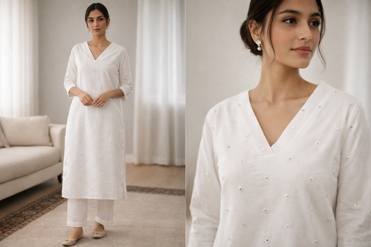 White Kurtas/Kurtis for Holi