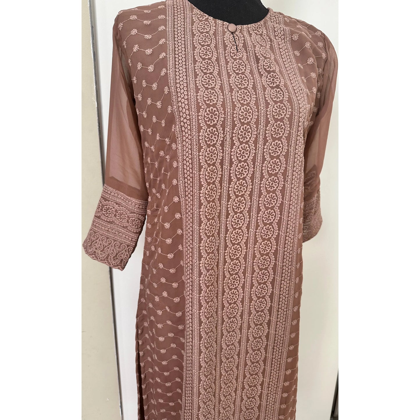 Light Brown Lakhnavi Kurta for Women