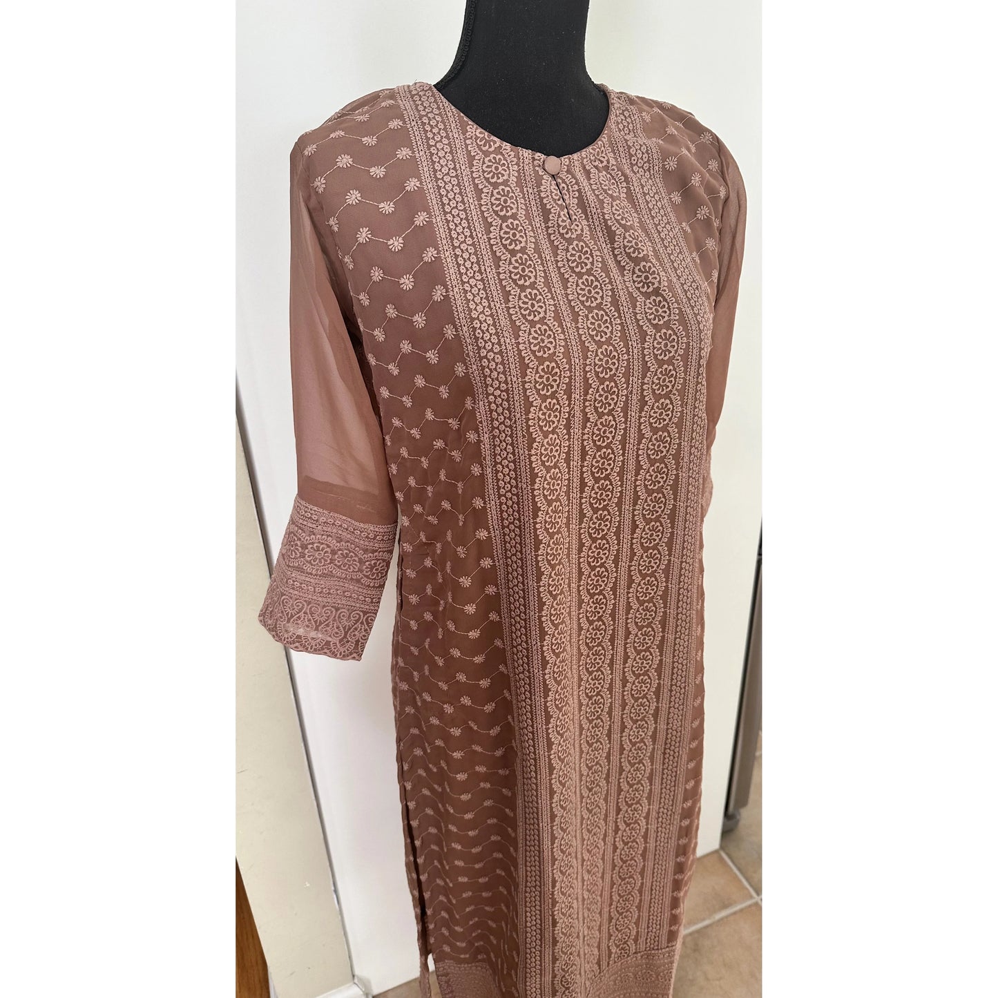 Light Brown Lakhnavi Kurta for Women