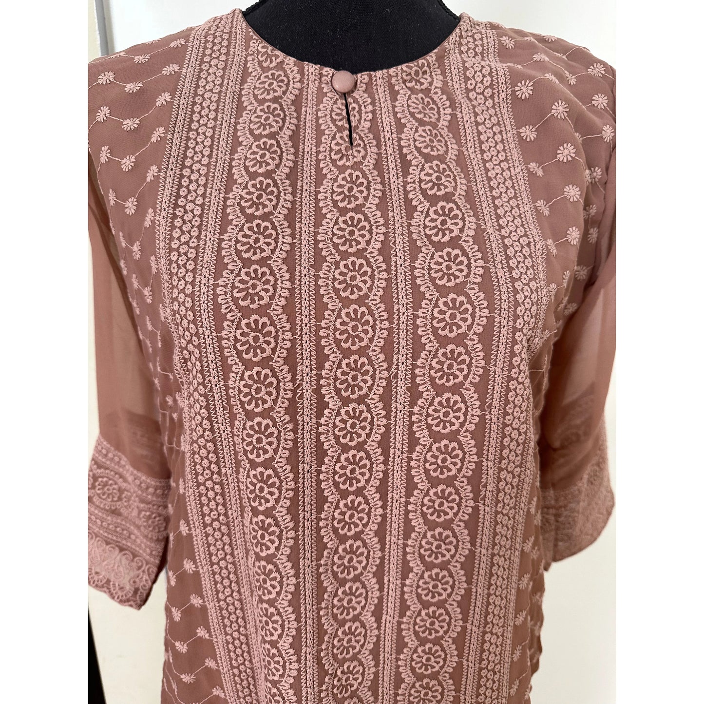 Light Brown Lakhnavi Kurta for Women