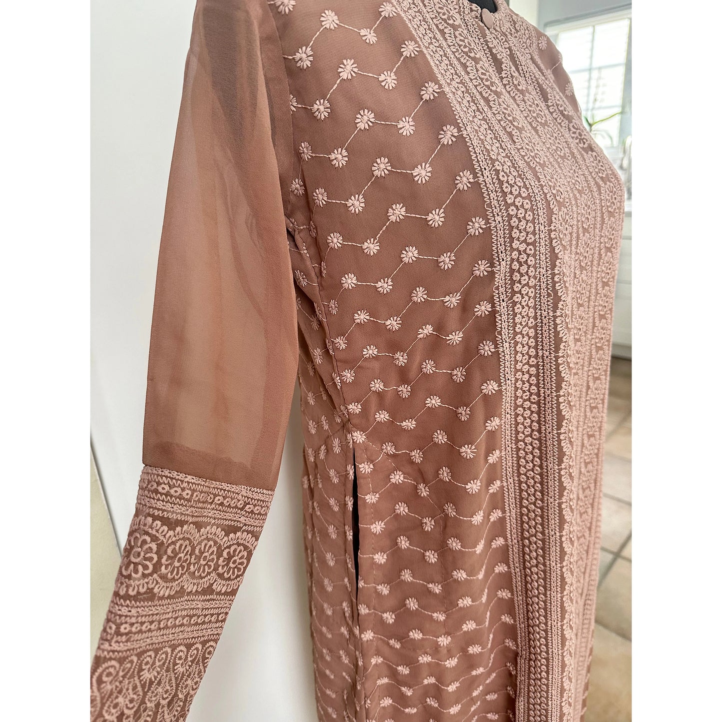 Light Brown Lakhnavi Kurta for Women