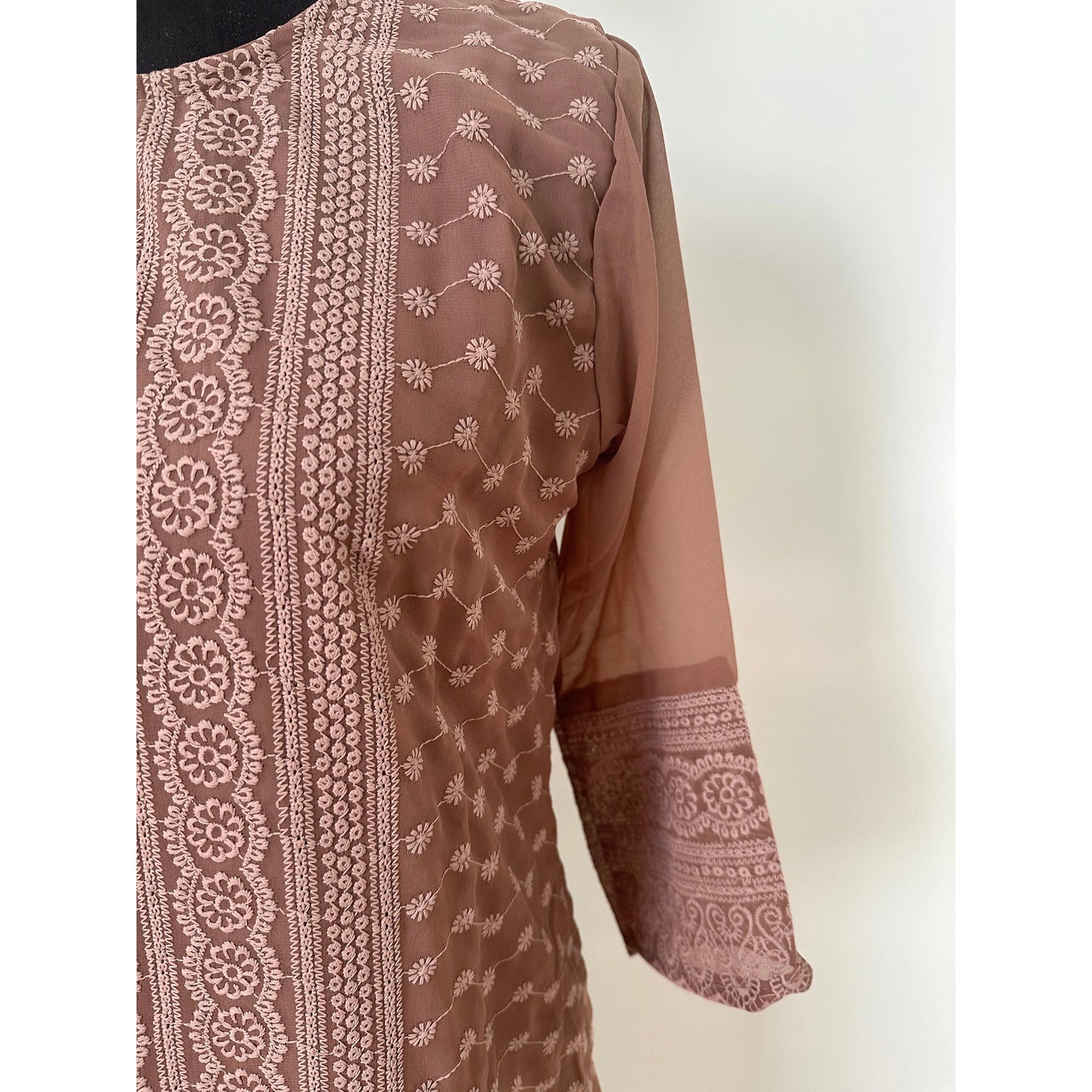 Light Brown Lakhnavi Kurta for Women