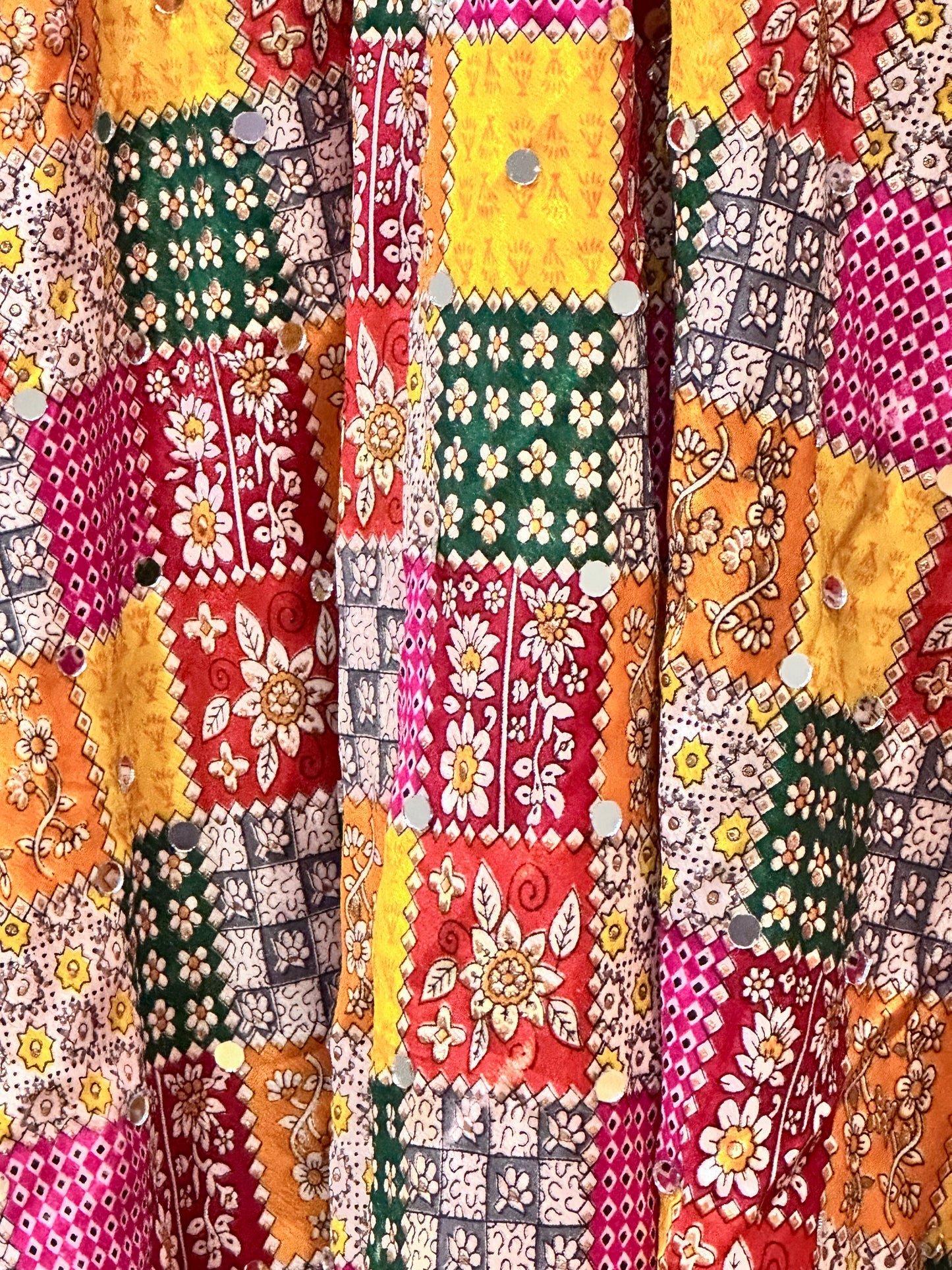 Multicolor Phulkari Style Dupatta with Mirrors