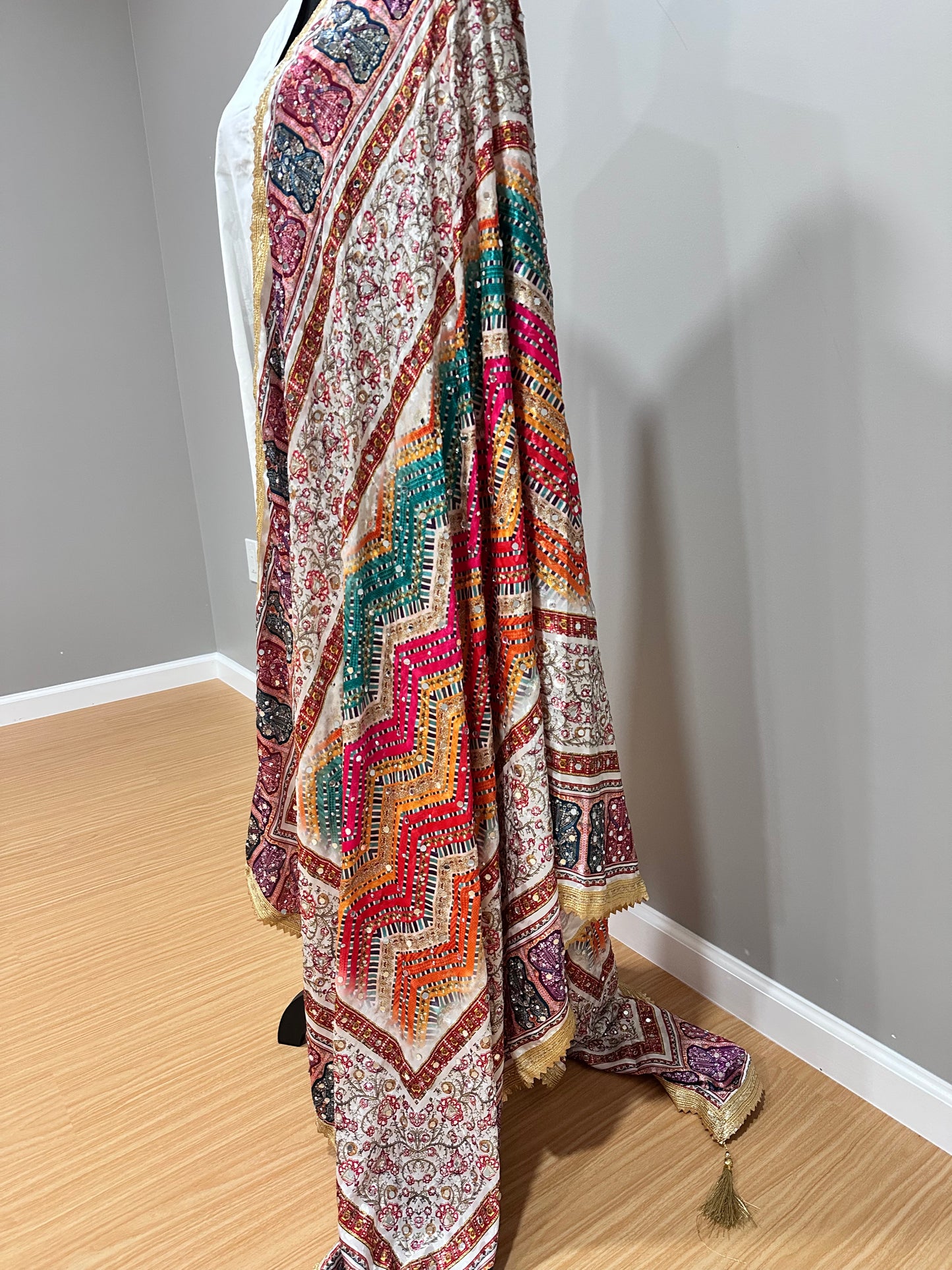 Jacquard Multicolor Mirror Dupatta