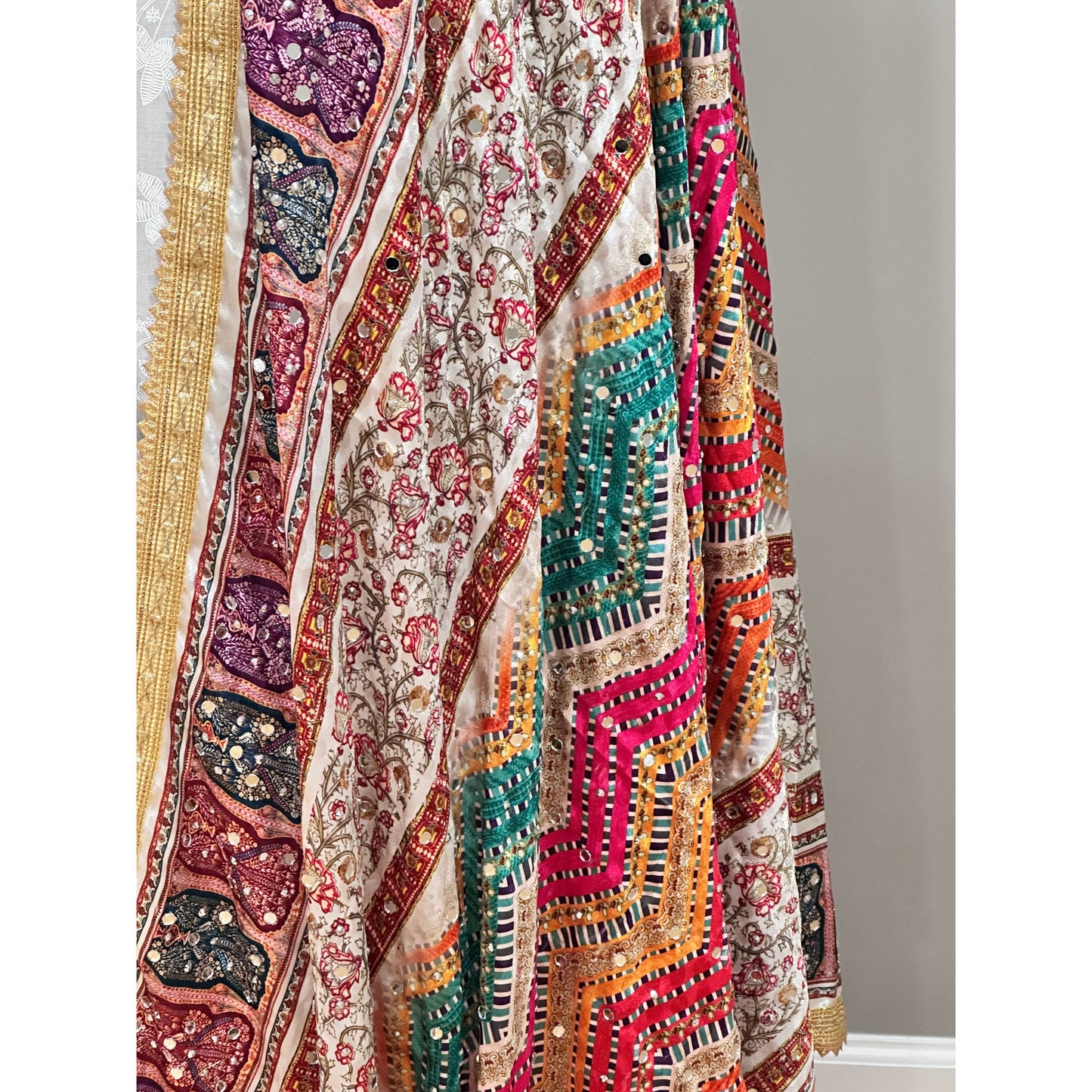 Jacquard Multicolor Mirror Dupatta