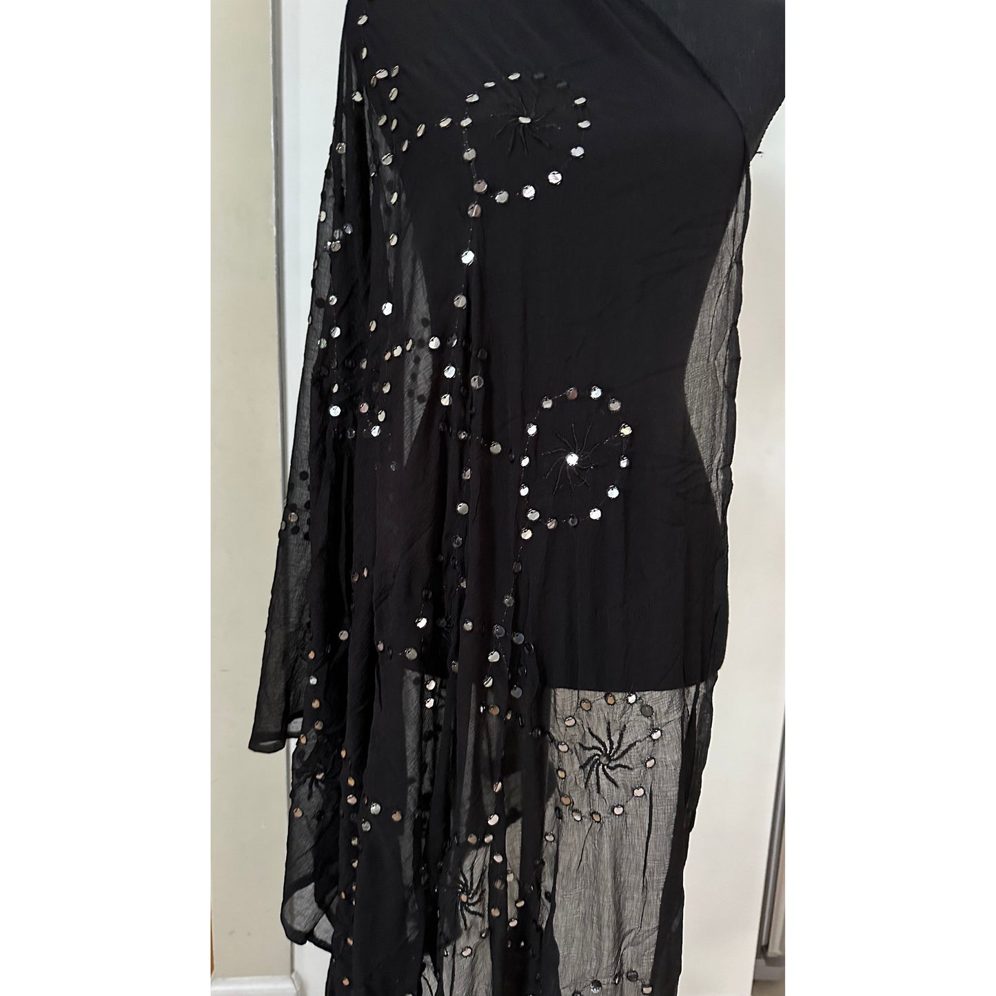 Black Dupatta with Mirror Details