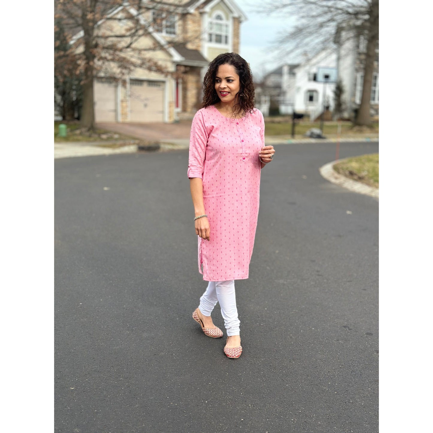 Printed Pink Kurta : Khushboo Collection