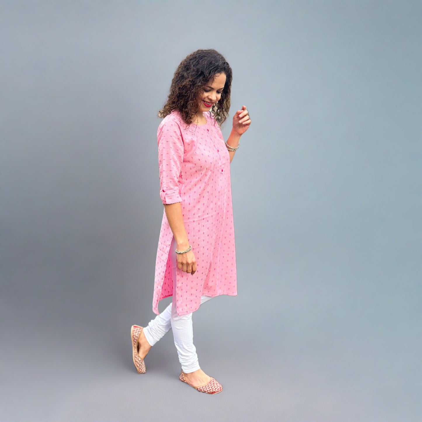 Printed Pink Kurta : Khushboo Collection