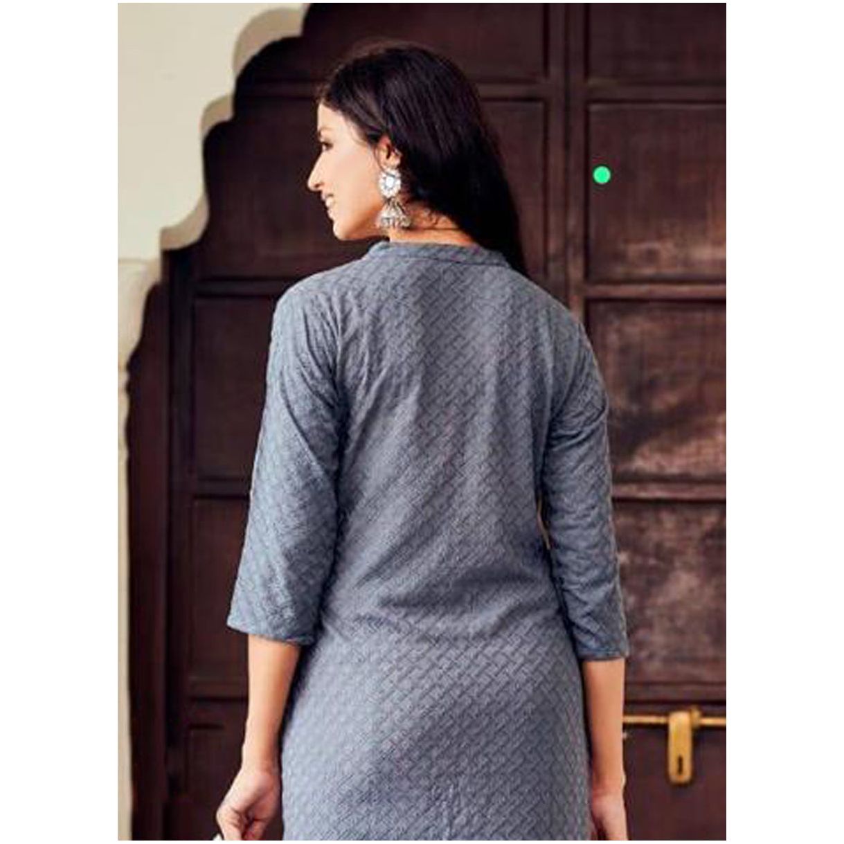 Grey Lakhnavi/ Chikankari Kurta for Women