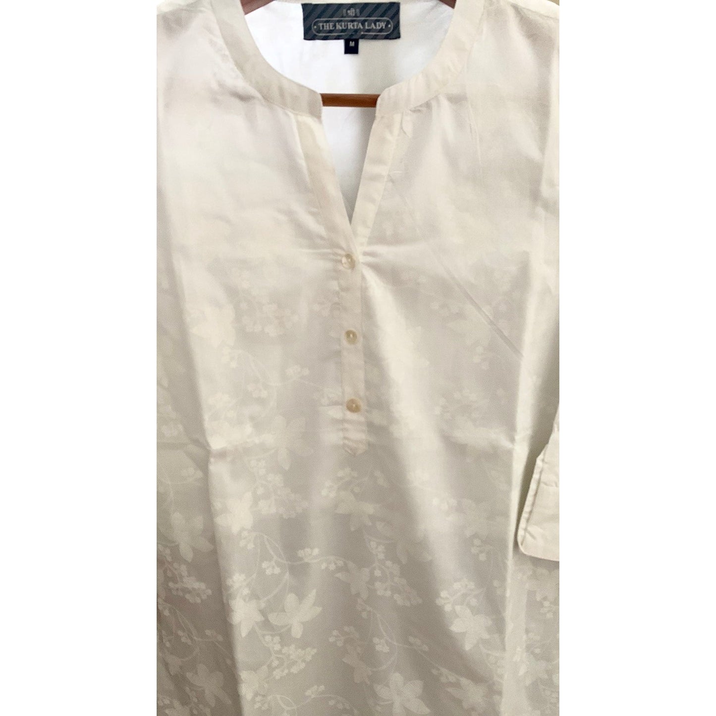 White Cotton Kurta/Kurti for Holi